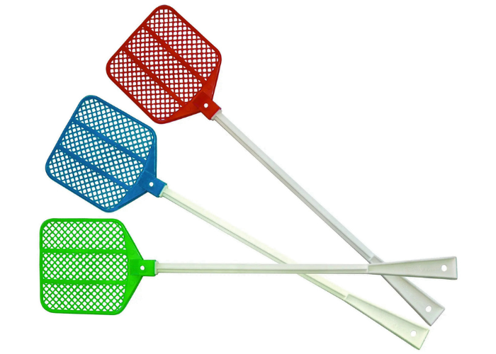 Traditionel fluesmækker fremstillet af plast.
Brug den som redskab til sjov og leg - kun fantasien sætter grænser for legen med en fluesmækker.
Prisen er for 1 stk.
Bemærk! Assorterede farver. Vi kan derfor ikke love, at du modtager en bestemt far