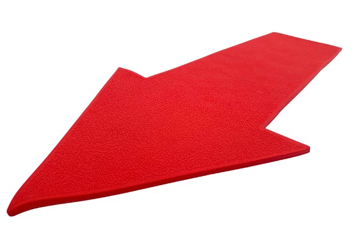 Skridsikker pil.
Markeringspil i skridsikkert og slidstærkt gummi.
Pilen er velegnet til redskabsaktiviteter, motorisk træning og leg.
Sæt en bane op, hvor børnene skal træde på pilene for at komme hen til en opgave, på denne måde får man øvet motor