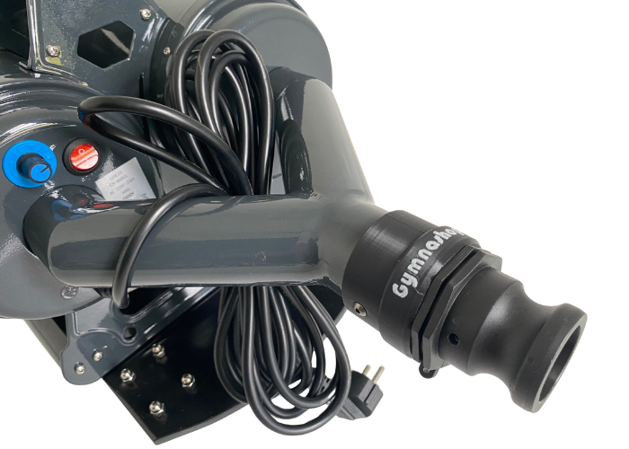 Tyfon B6400 Dobbelt Elefant blæser.
Vi leverer den, så den passer til jeres airtrack.
Tyfon B6400 kan både fylde og tømme jeres airtrack.