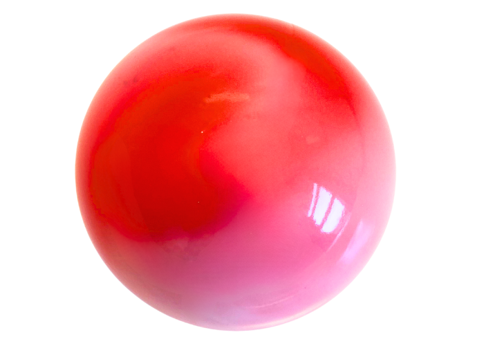 Farverne på denne bold er marmoreret i røde og pink nuancer. Bolden har en flot blank overflade.
Effektfuld og meget populær gymnastikbold fra Amaya.
Bolden er FIG godkendt til konkurrencer.