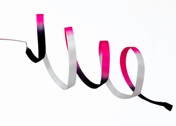 Pastorelli SHADED 6 m ribbon - Black Magenta White 02867