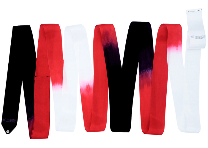 Pastorelli SHADED 6 m ribbon - Black Red White 02878