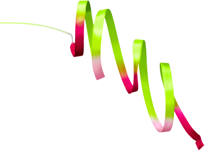 Pastorelli SHADED 6 m ribbon - Magenta Lime green Pink 02862