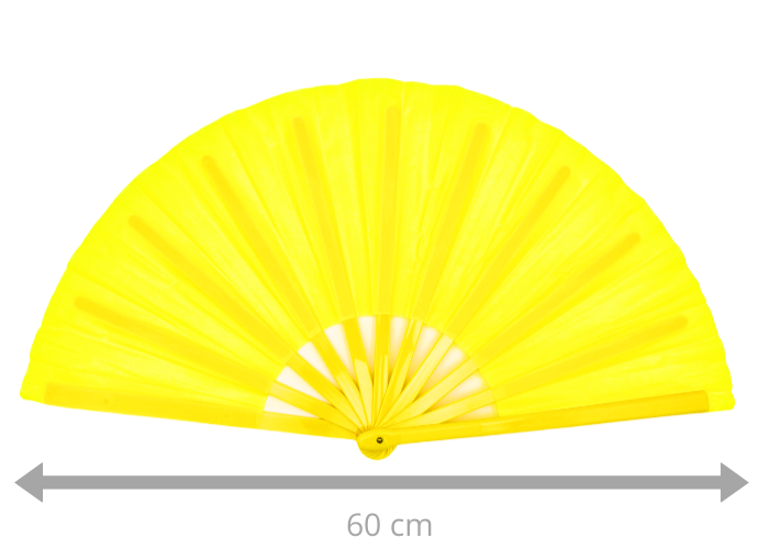 Gul gymnastikvifte.
Oplev elegance og effekt på opvisningsgulvet med vores gymnastikvifte. Denne vifte fås i flere forskellige farver, så du kan vælge den, der passer bedst til din stil og optræden. Når viften er udslået, måler den imponerende 60 cm