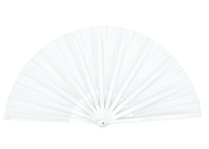 Hvid gymnastikvifte. Oplev elegance og effekt på opvisningsgulvet med vores gymnastikvifte. Denne vifte fås i flere forskellige farver, så du kan vælge den, der passer bedst til din stil og optræden. Når viften er udslået, måler den imponerende 60 cm