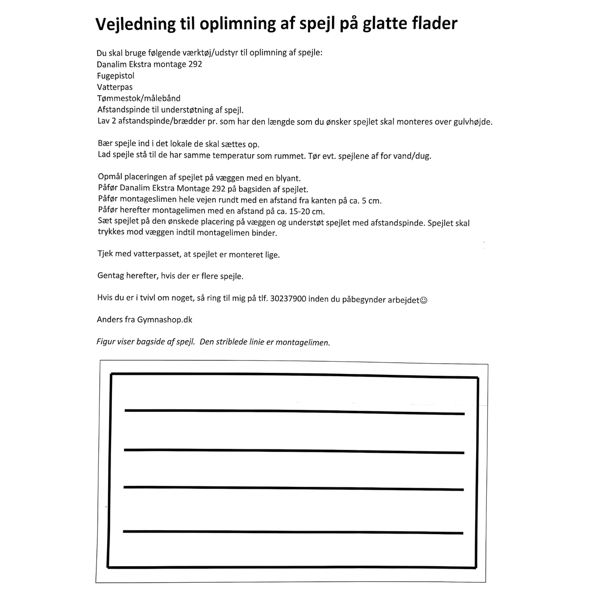 Spejl B150xH200 cm