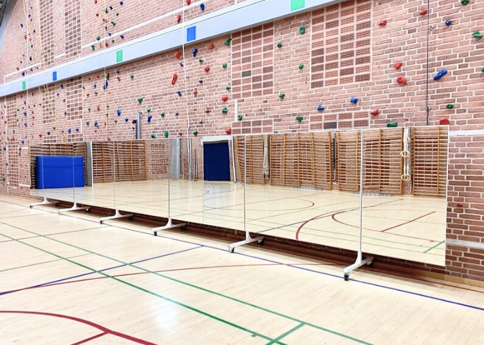 Mobil spejlvæg med sidespejle L300 cm