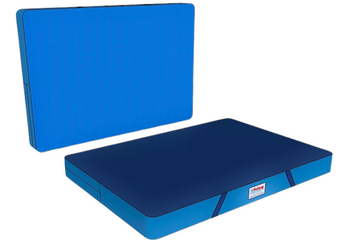 Indkastmåtte til stortrampolin.
2 håndtag på den ene langside.
700 g/m2 PVC dug.
Skumkvalitet 20 kg/m3.