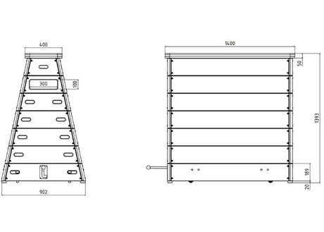 Træplint med 7 kasser