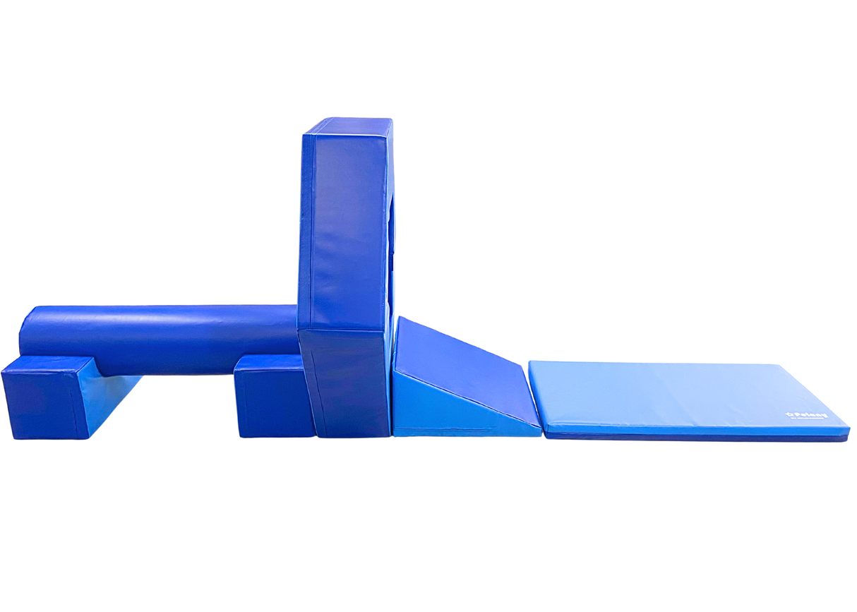 Modulsystem 1 består af 7 dele som kan bruges enkeltvis eller kombineres på mange forskellige måder.
De 7 skumdele er:
1 måtte
1 kile
1 cylinder 30
1 møtrik, 2-delt
2 klodser med rund udskæring

Sættet er udført i PVC dug, 700 g/m2 og er let rengøre 