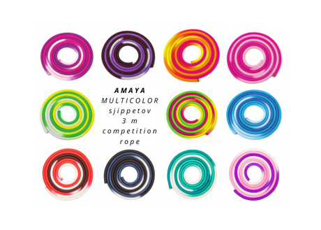 Amaya MULTICOLOR competition rope Light Pink - Fluor Pink - Purple