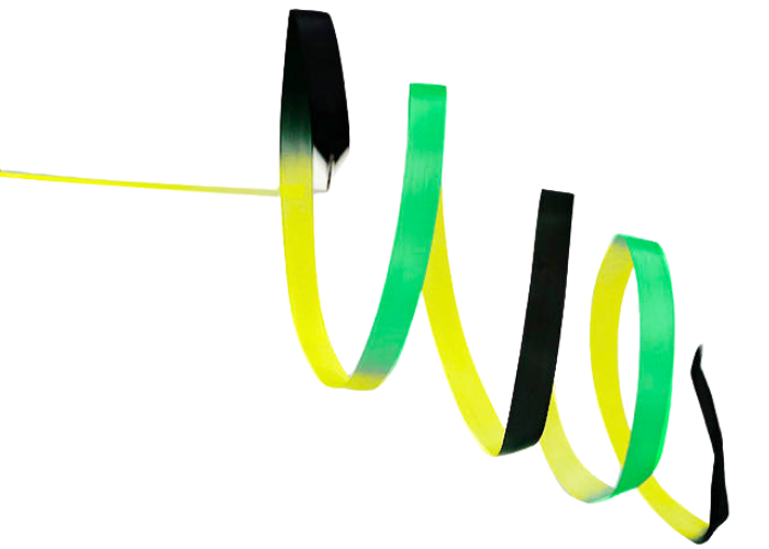 Pastorelli SHADED 6 m ribbon - Black Yellow Green 02861