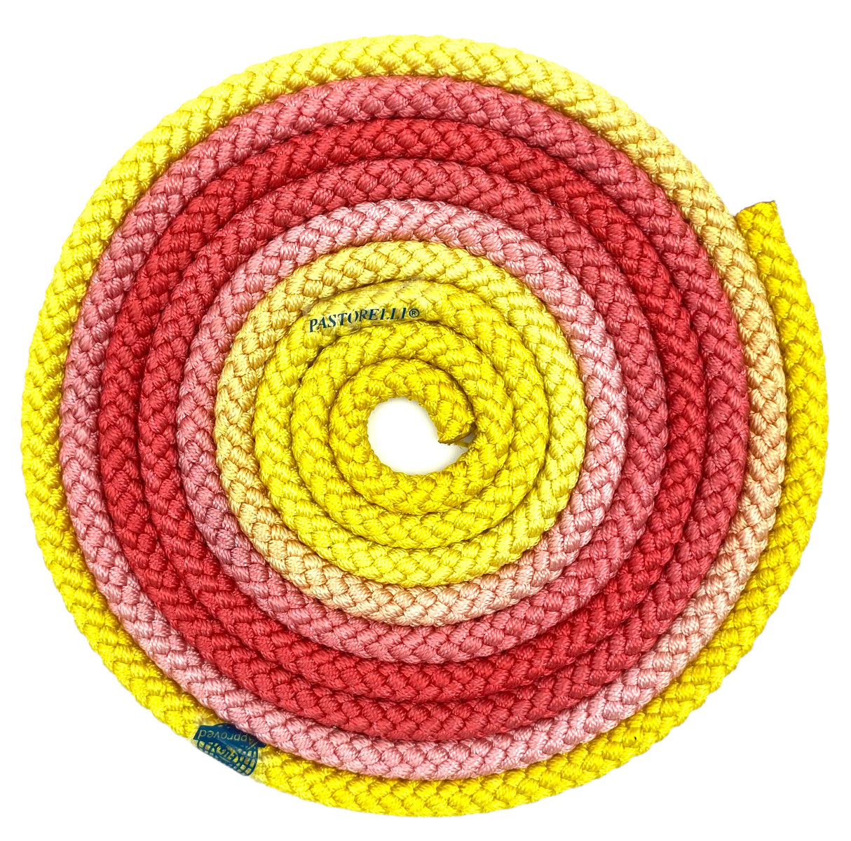 Sjippetov Pastorelli PATRASSO, Gul, Orange og Rød.
Ensfarvet sjippetov med god vægt og tyngde til rytmisk gymnastik, opvisning og konkurrence.
Dette produkt er F.I.G. godkendt og kan bruges til konkurrencer.
Nylontov på 315 cm.