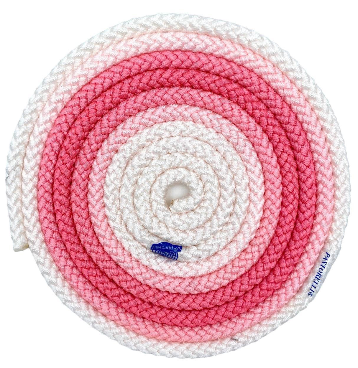 Sjippetov Pastorelli PATRASSO, Hvid og Koral UV.
Ensfarvet sjippetov med god vægt og tyngde til rytmisk gymnastik, opvisning og konkurrence.
Dette produkt er F.I.G. godkendt og kan bruges til konkurrencer.
Nylontov på 315 cm.