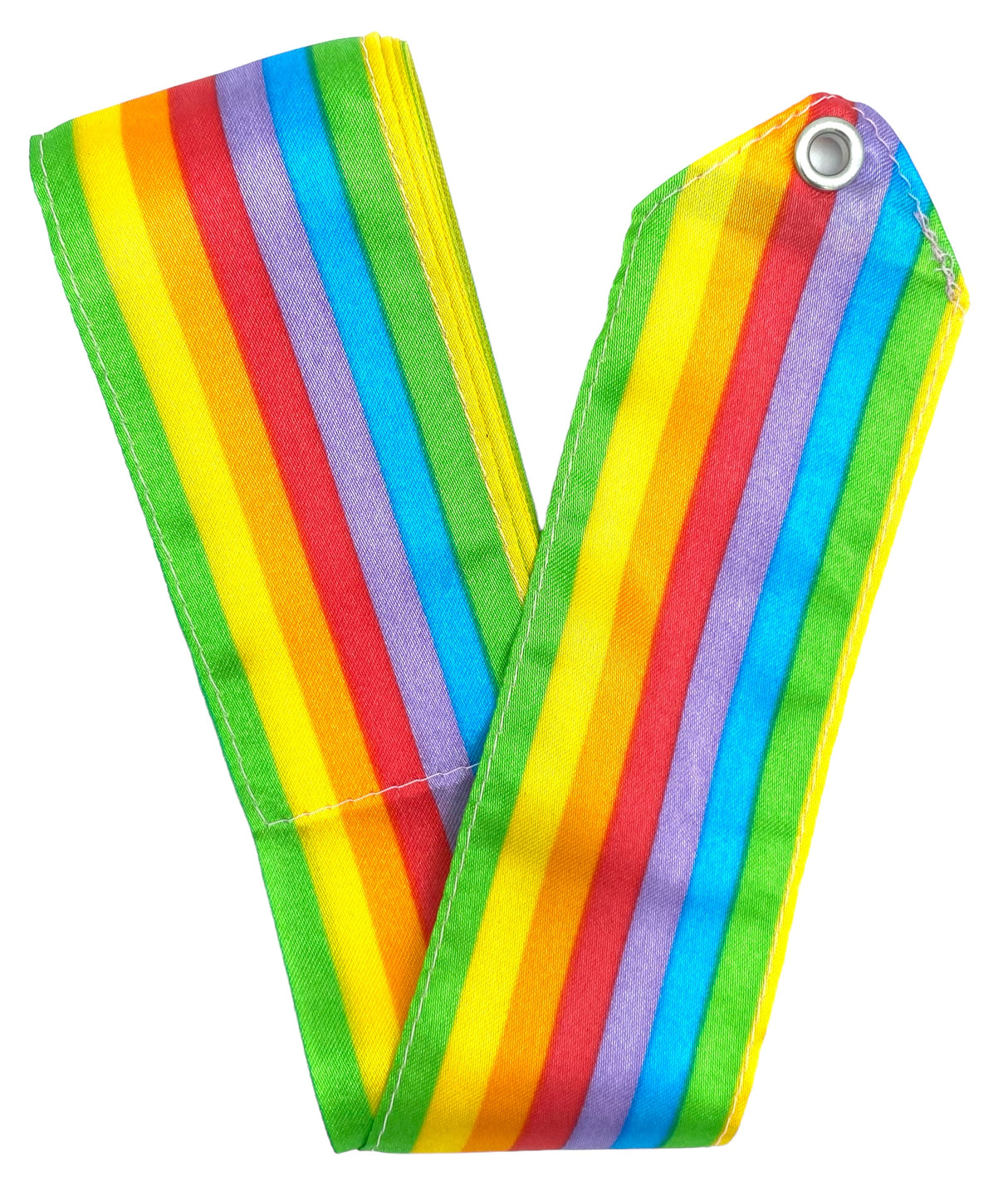 MALA vimpel i regnbuefarver. 

Passer til alle aldersgrupper, da vimplen kan tilpasses til den ønskede længde.

5 cm bredt rayonbånd.
Stav sælges særskilt.

Vimpler er et håndredskab til både nybegyndere og erfarne gymnaster. 
Vimpler kan udfordre de