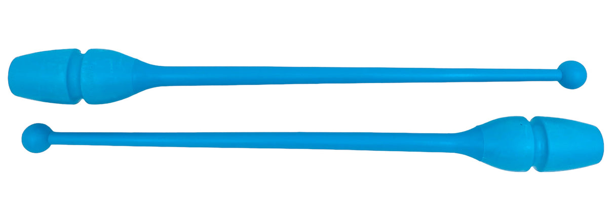 MASHA gymnastikkølle fra Pastorelli med både bounceeffekt og connectable.
Bounce betyder at køllen er lavet af gummi og derfor kan stødes mod gulvet og springe tilbage.
Connectable betyder at køllerne kan også sættes sammen i forlængelse af hinanden.